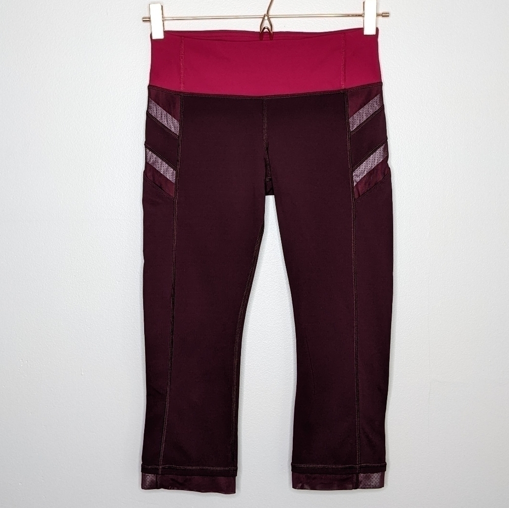 Lululemon Illumina raspberry pink cropped workout leggings 4